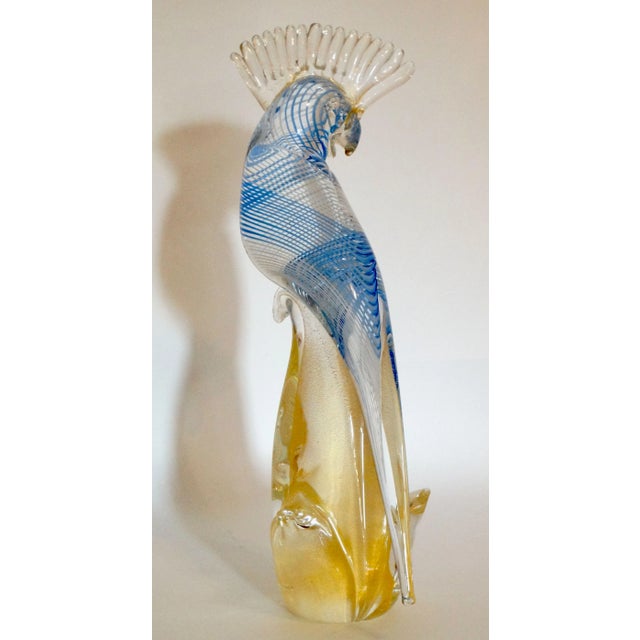 Yellow Italian Murano Glass Cockatoo Bird, 15 Inches For Sale - Image 8 of 14