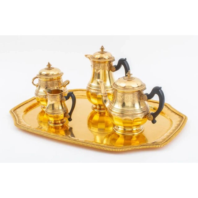 Silver Vermeil Tea / Coffee Regency Style by Boin Taburet Paris For Sale - Image 12 of 12