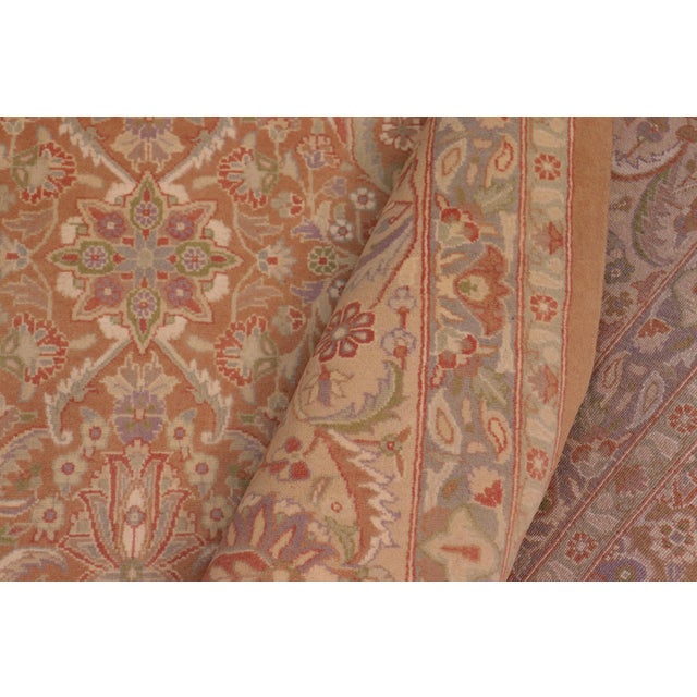 Textile Renaissance Floral 1990's Pak-Persian Brown/Tan Wool Rug - 9'0'' X 12'2'' For Sale - Image 7 of 9