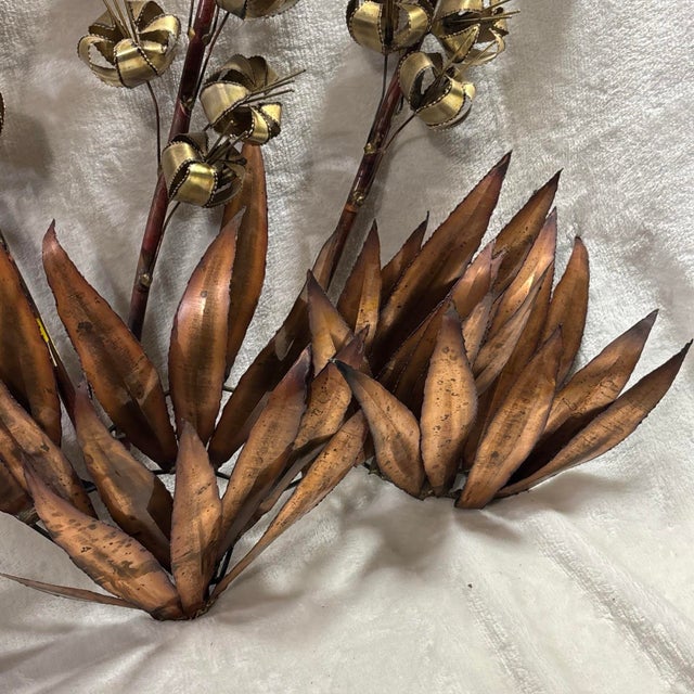 RARE PIECE Curtis Jere Brutalist Agave Wall Art measures 24” at its highest point and nearly 33” in width The copper...