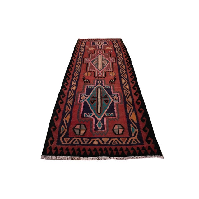 Mid-20th Century Vintage Kilim Runner Rug 4' X 10' 1''. For Sale - Image 12 of 13