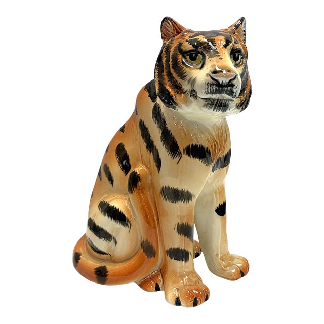 Vintage Ceramic Tiger Figure For Sale