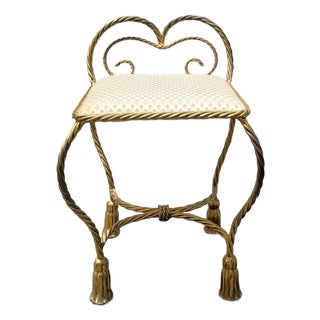 Vintage Regency Vanity Stool For Sale