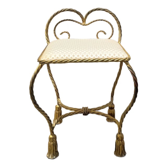 Vintage Regency Vanity Stool For Sale