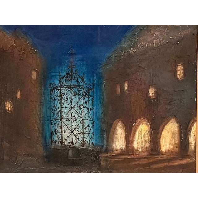 Vibrant blue, with interaction of brown, creates drama. The artist Ivo Soukup born 1935, with his dramatic signature dated...