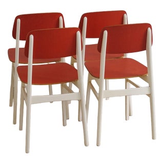 Mid-Century Modern Dining Chairs in Plywood, 1960s, Set of 4 For Sale