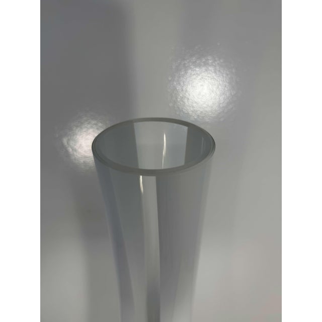 Glass Large White and Clear Murano Glass Vase, Italy, 1990s For Sale - Image 7 of 9