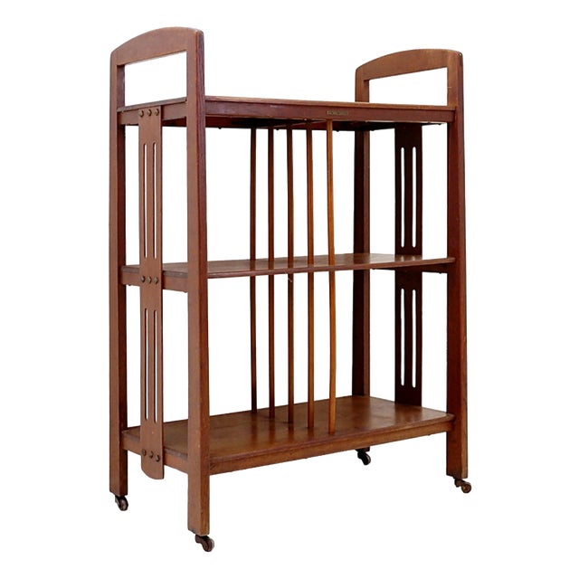 Art Deco Magazine Rack on Casters For Sale