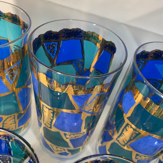 1960s 1960s Georges Briard "Europa" Pattern Barware, 14 Pieces For Sale - Image 5 of 11