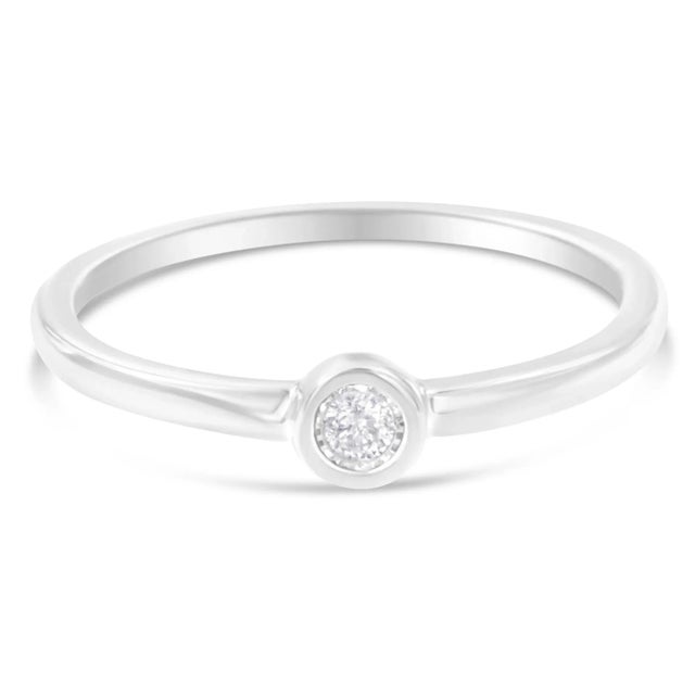Contemporary .925 Sterling Silver Miracle-Set Diamond Round Shaped Promise Ring (0.05 Cttw, J-K Color, I1-I2 Clar EVS1010 For Sale - Image 3 of 6