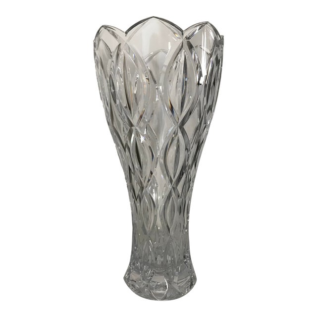 Vintage 1990s Lenox Cut Crystal Ribbon Vase Chairish