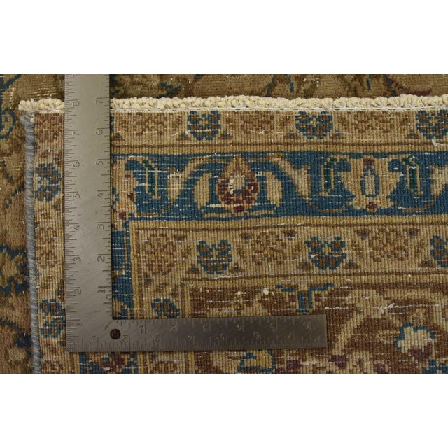 Kashan Rug 9’8” X 12’1” Brown Wool Vintage Distressed Hand-Knotted Carpet For Sale - Image 14 of 14