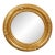 English 19th Century Round Giltwood Mirror with Carved Flowers and Etched Motifs For Sale