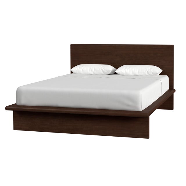 Halmstad Wood Platform Queen Bed, Brown For Sale - Image 9 of 9