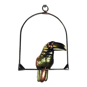 Sergio Bustamante Petite Toucan on Hanging Perch Figure