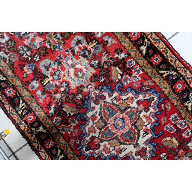 1920s, Antique Persian Hamadan Runner 2.5' X 10.3' For Sale - Image 9 of 12