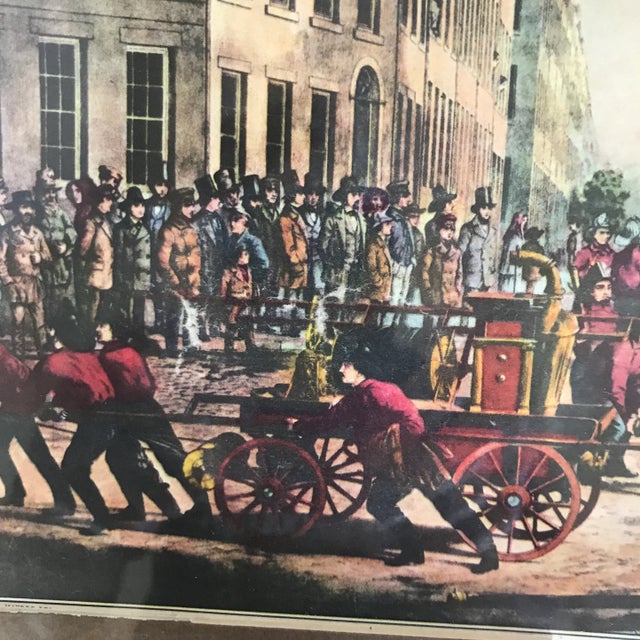 New York City Framed Colored Lithograph the Life of a Fireman “Take Up - Man Your Rope” by Nathaniel Currie For Sale - Image 12 of 13