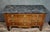 Louis XVI period marquetry commode, 18th century Three drawers, two without a central rail Grey Sainte Anne marble top...