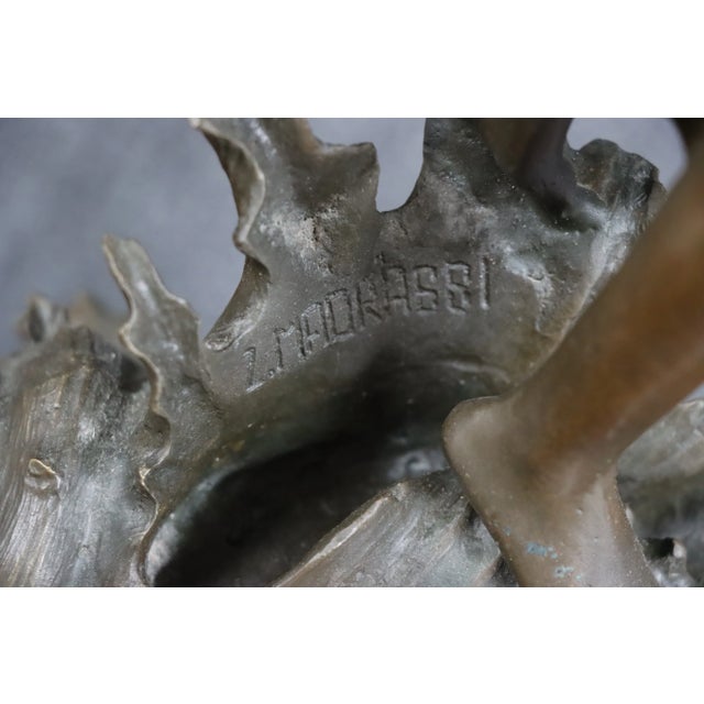 Bronze Z . Madrazzi Art Nouveau Style Female Bronze Statue For Sale - Image 8 of 10