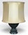 Antique Japanese Meiji Period Patinated Bronze Vase Table Lamp With High Relief Bird And Flower Silk Pagoda Shade This...