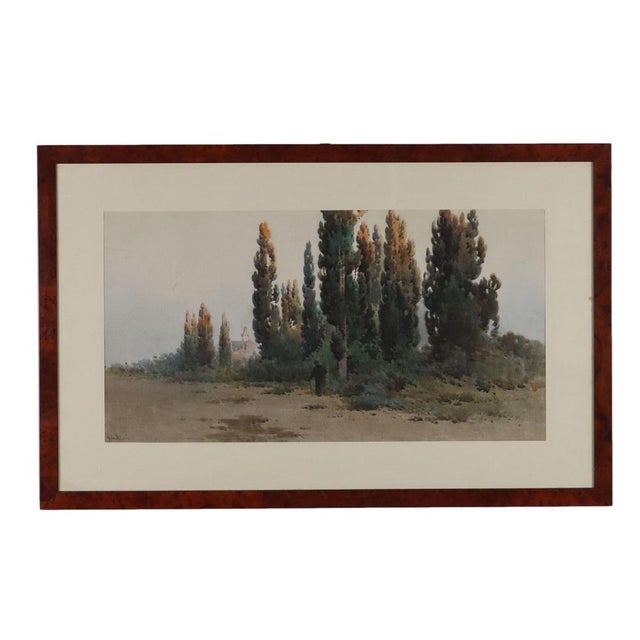 Angelos Giallinas, Landscape, Watercolor For Sale - Image 8 of 8