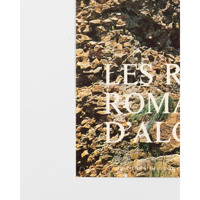 Blue Original Vintage The Roman Ruins of Algeria Travel Poster, 1960s For Sale - Image 8 of 9