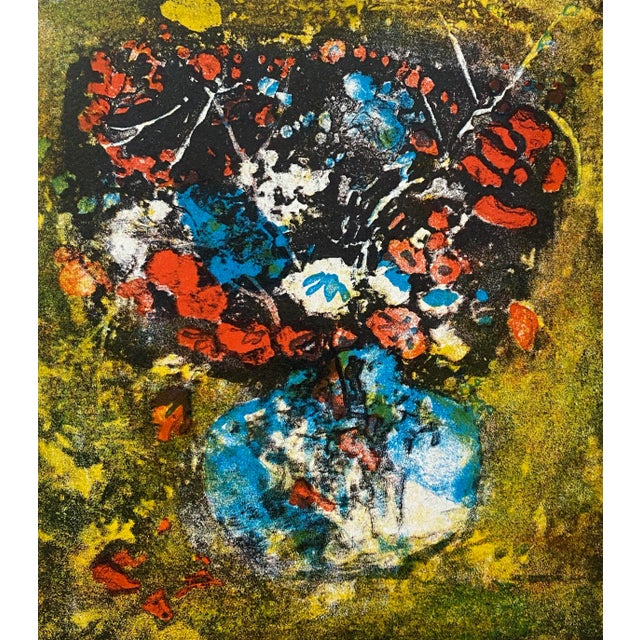 Printmaking Materials Dang (Hoi) Lebadang Floral Still Life Lithograph C.1970 For Sale - Image 7 of 9