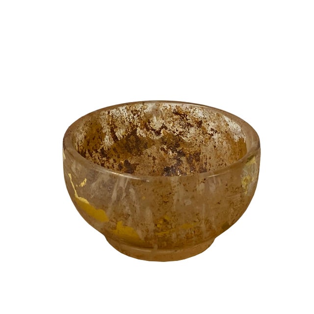 The Mud Marks Underground Treasure Crystal Glass Bowl with Gold Paint is an exquisite and unique piece of art that...