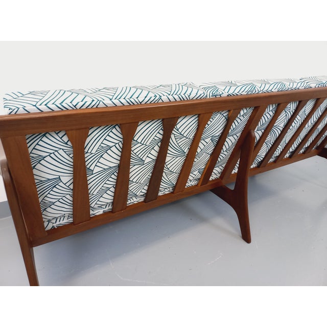 Scandinavian 3-Seater Sofa Bench in Teak and Fabric by Arne Wahl Iversen for Komfort, 1960s For Sale - Image 11 of 18