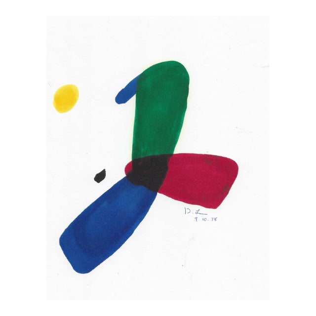 1978 Dimitri Grachis Abstract Watercolor For Sale