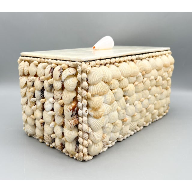 Late 20th Century Vintage Coastal Shell Box – Philippine Shellcraft Decorative Storage – Organic Modern / Boho Coastal For Sale - Image 5 of 18