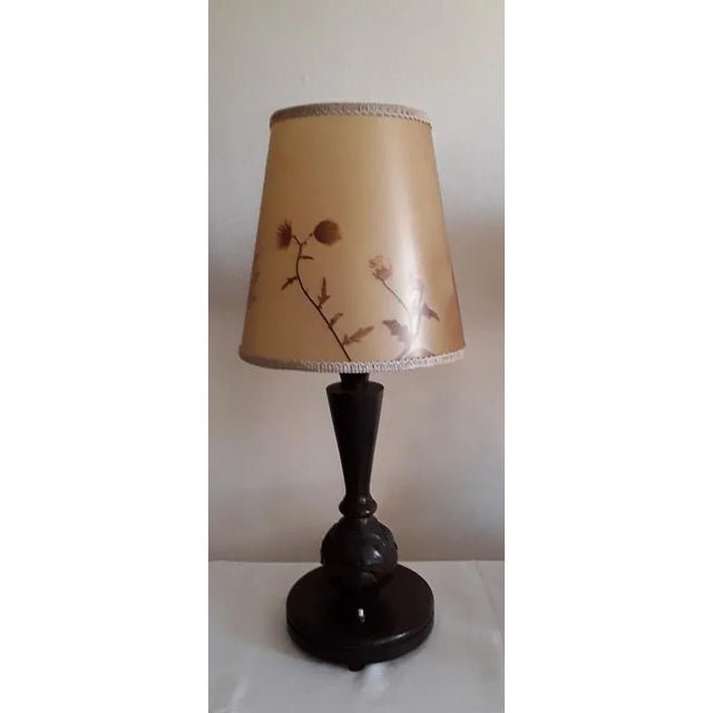 Wood Vintage German Art Deco Table Lamp in Oak, 1930s For Sale - Image 7 of 7
