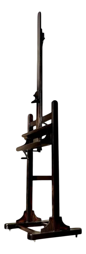 Extra Large Vintage Studio Easel in Oak, 1950s, Rollable Crank Spindle, Height Adjustable