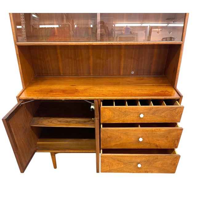 Vintage Mid Century Modern Kipp Stewart for Drexel Declaration China Cabinet Hutch. For Sale In Seattle - Image 6 of 12