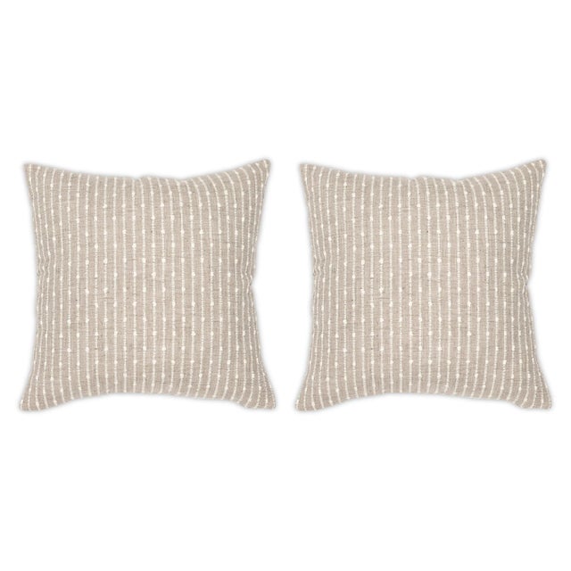 Transitional Alexander Grey 22x22 Pillow, A Pair For Sale - Image 3 of 3
