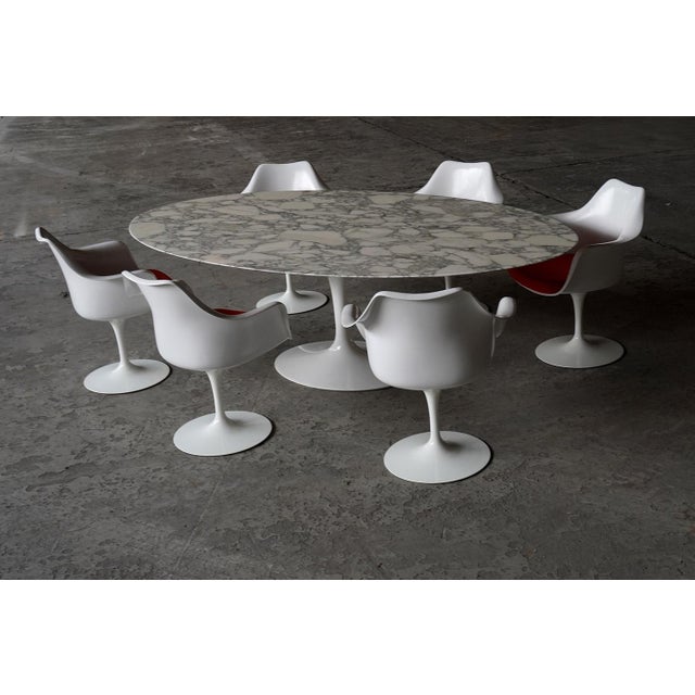 Mid-Century Modern Dining Set by Eero Saarinen for Knoll International, USA, 1990s, Set of 7 For Sale - Image 3 of 18