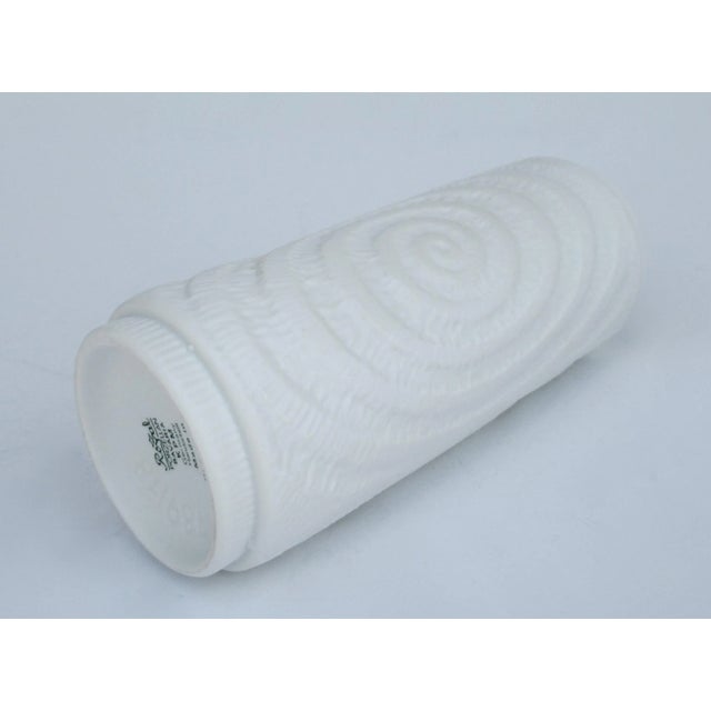 C.1960's-70's West German Royal Kpm Porzellan White Bisque "Infinity Swirl" Raised Relief Design Vase For Sale - Image 12 of 13