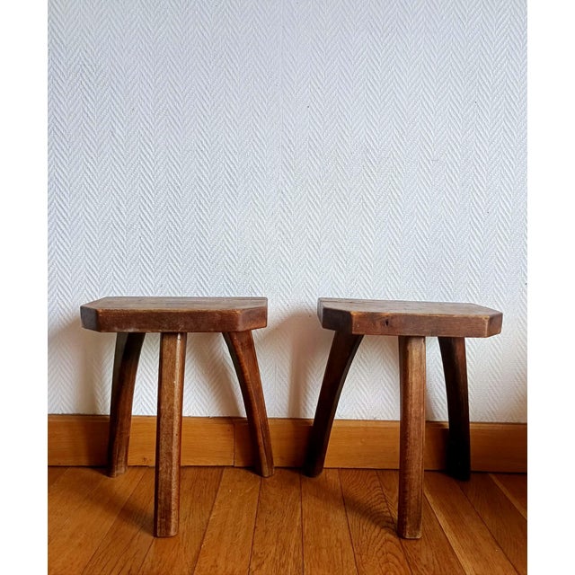 1950s Vintage Brutalist Stools, 1950s, Set of 2 For Sale - Image 5 of 10