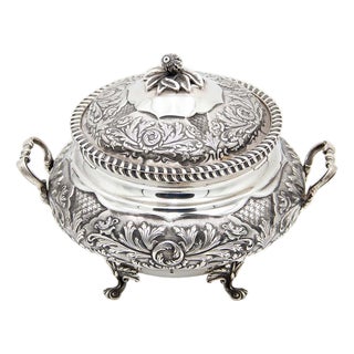 Silver Tureen with Plant Motifs For Sale