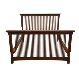 Mission Oak Queen Size Spindle Bed For Sale