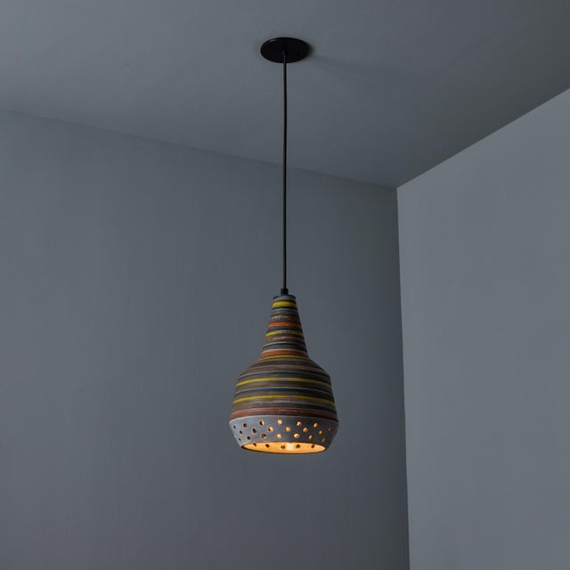 Raymor 1950s Aldo Londi Ceramic Bitossi Pendant Lamp for Raymor For Sale - Image 4 of 17