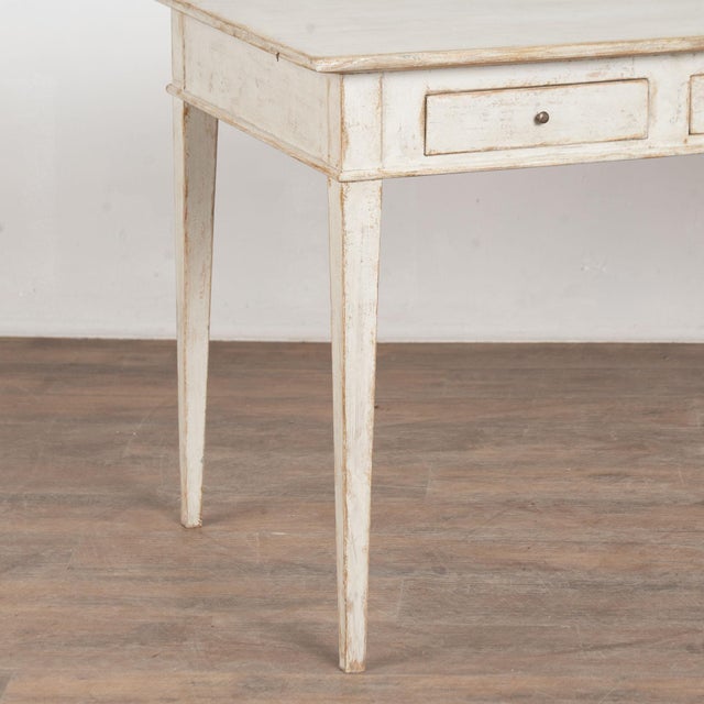 Late 19th Century White Swedish Pine Three-Drawer Table For Sale - Image 9 of 14