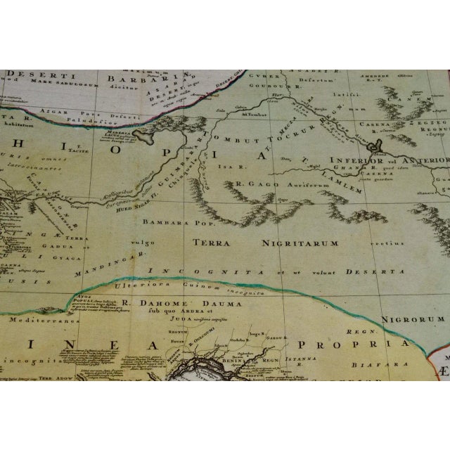 18th Century West Africa: 18th Century Hand-Colored Homann Map Entitled "Guinea Propria", 1743 For Sale - Image 5 of 7