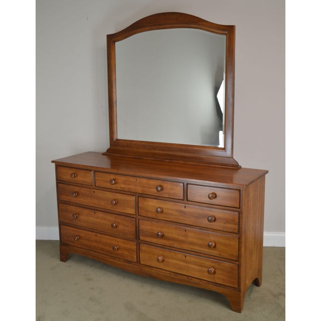 Durham Solid Maple 9 Drawer Dresser With Mirror Chairish