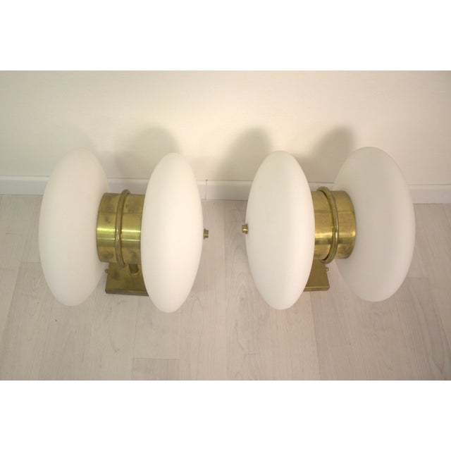 1960s Vintage Glass Wall Lights, 1960s, Set of 2 For Sale - Image 5 of 5