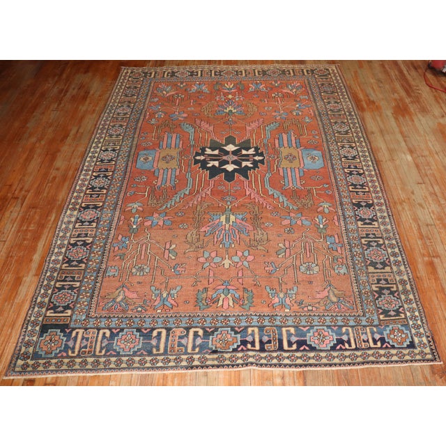 Antique Zabihi Collection Persian Heriz Rug For Sale In New York - Image 6 of 12