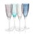 Portofino Aqua Blue - White Dot Champagne Flute - Set of 6 For Sale - Image 4 of 5