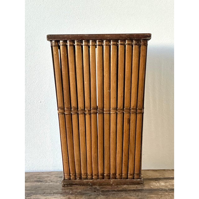 Vintage Split Rattan Umbrella Stand For Sale - Image 4 of 12
