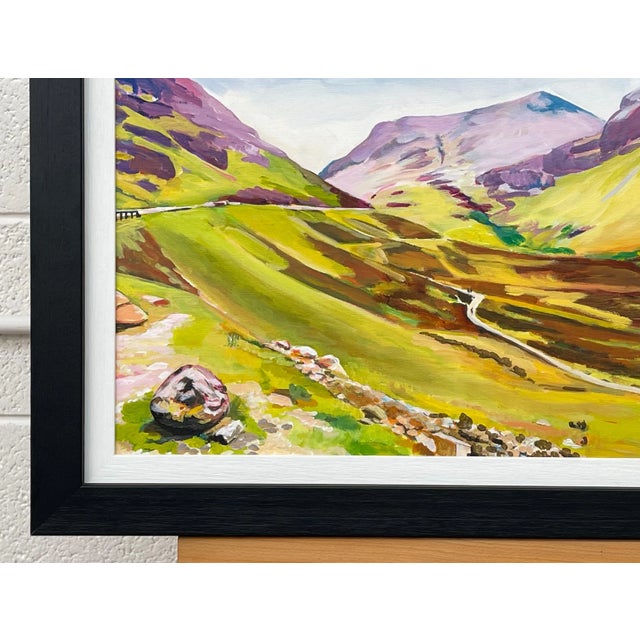 Colourful Green & Purple Abstract Landscape Painting of the Scottish Highlands by Contemporary Artist, 2022 For Sale - Image 6 of 11