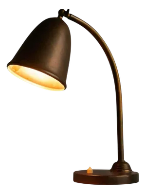 Bell-Shaped Table Lamp in Patinated Brass, Netherlands, 1930s